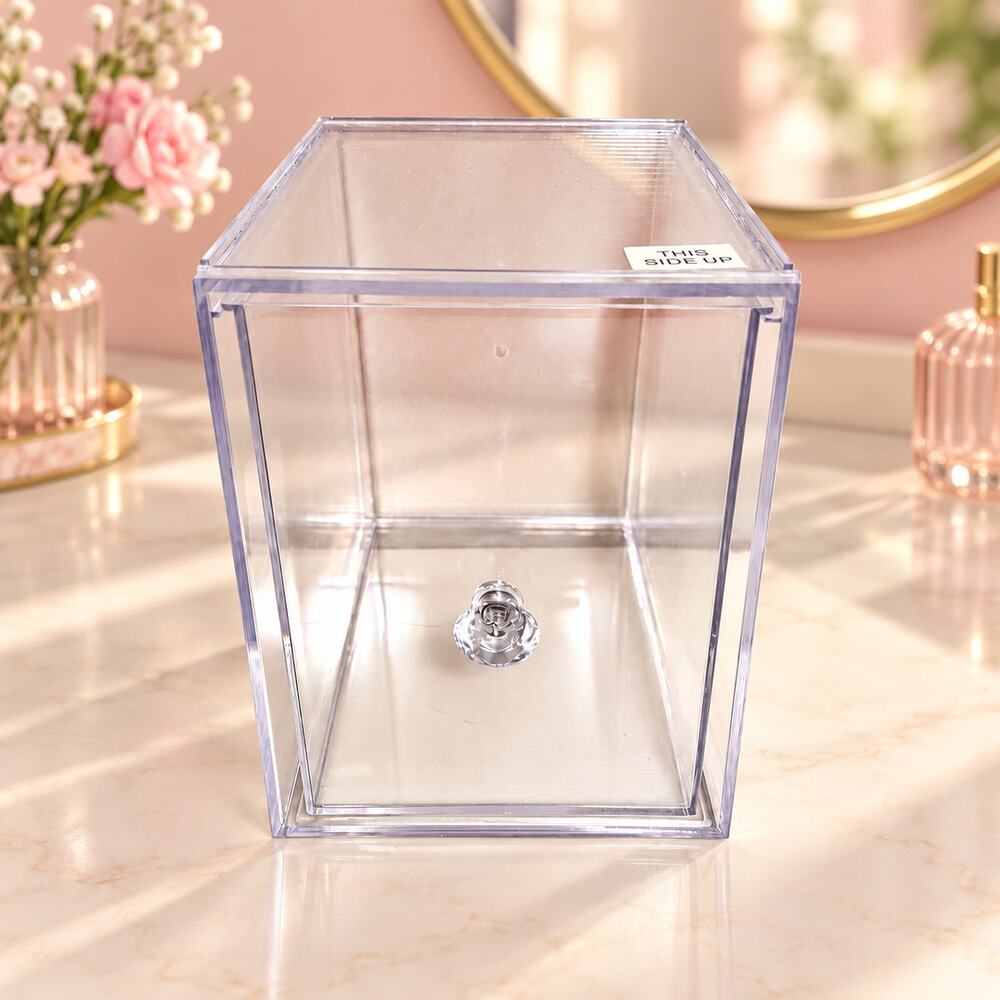 Clear Stackable Storage Drawer with Crystal-Style Knob New with Tags 3 available